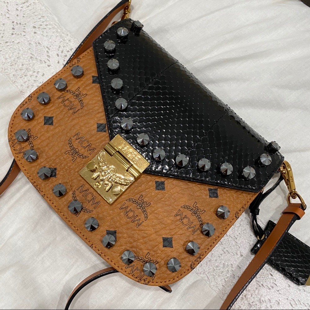 MCM large leather cross body